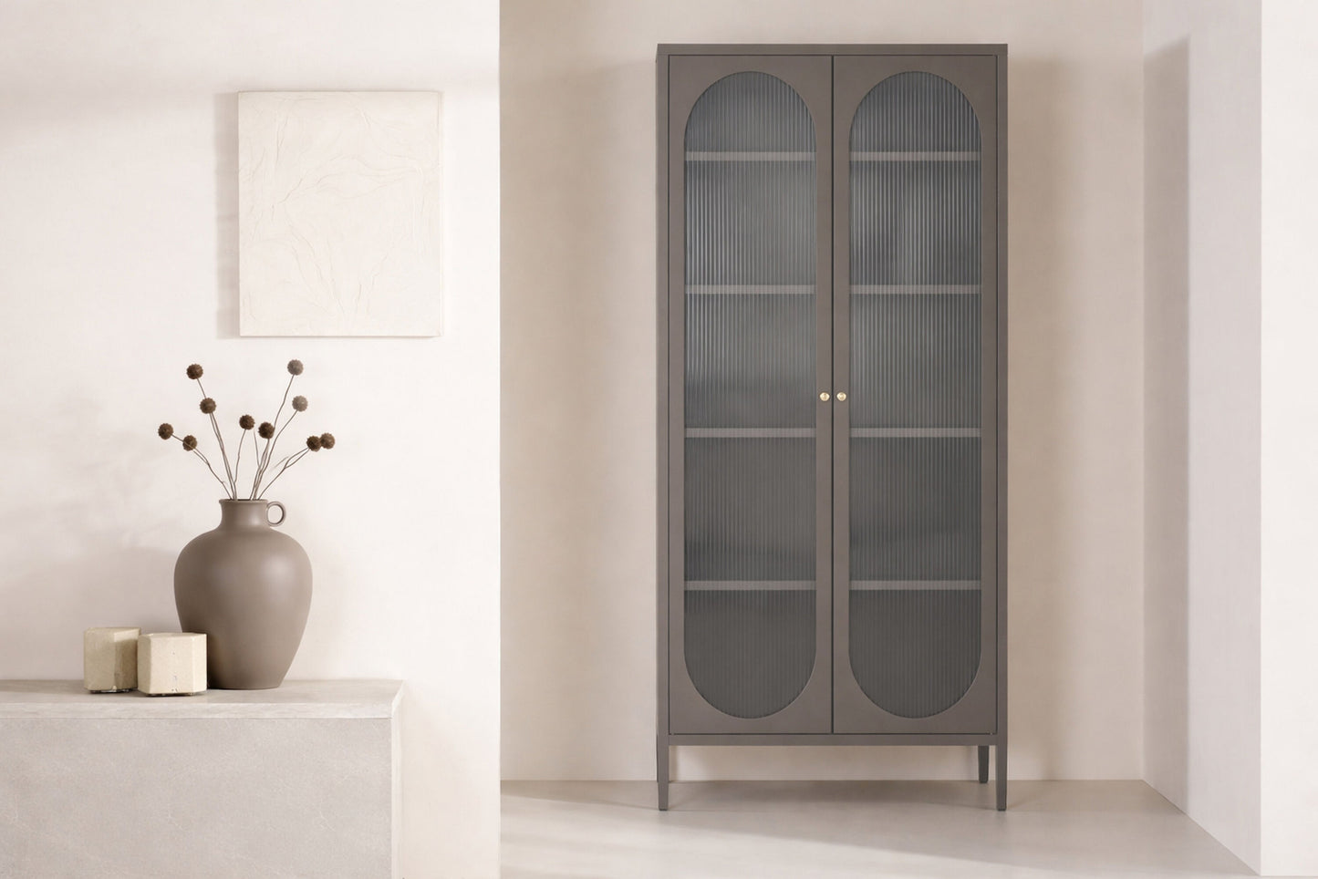 Lima Vitrineskab 35×80×180 cm – Brun