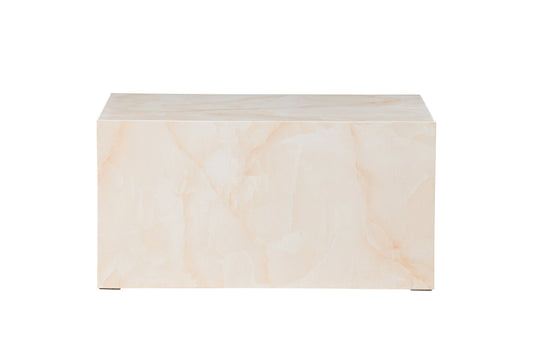 York Low Sofa Table - Light Yellow / Marble Look MDF