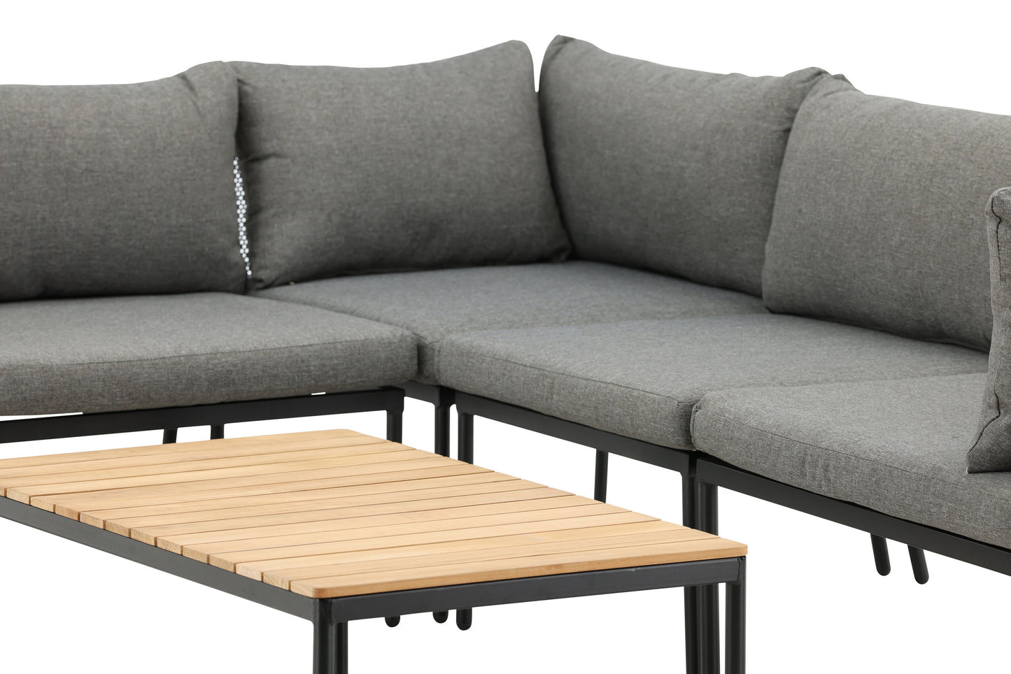 Nettan hjørnesofasæt – Sort/Grå/Teak