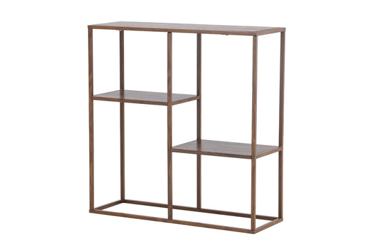 Staal Reol 80×26×81 cm – Valnød