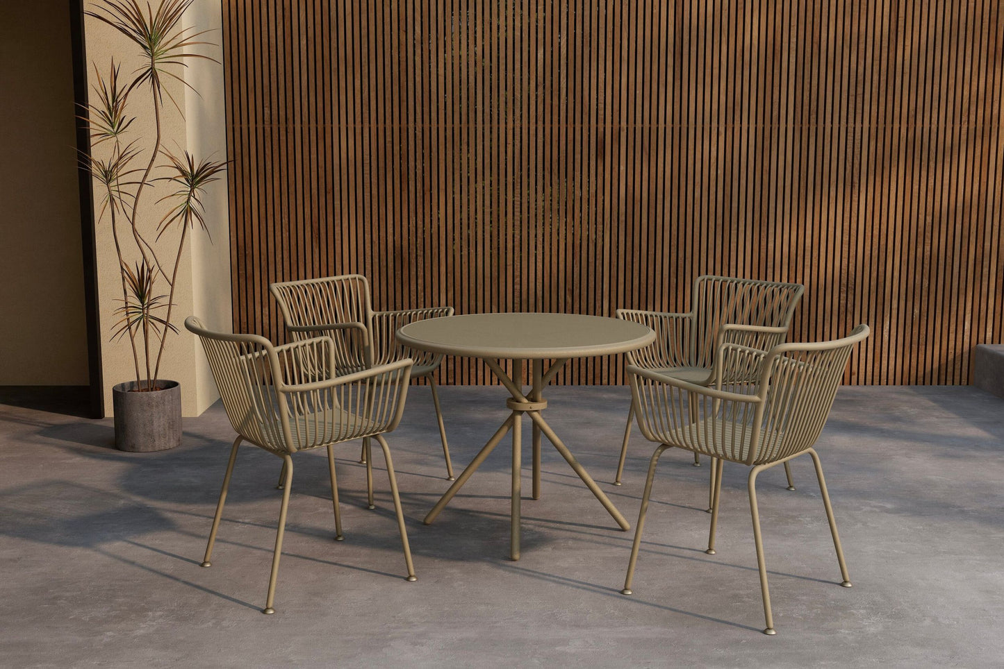 Sifnos rundt cafésæt (5 dele) – Beige