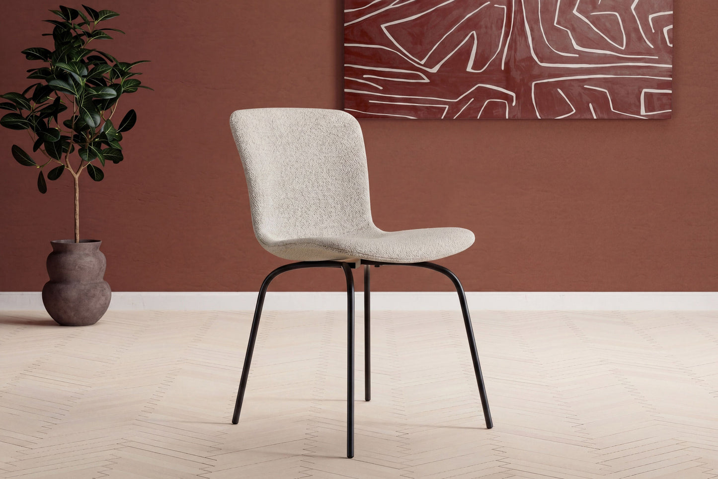 Linus Spisebordsstole (2 stk.) – Sort & Beige