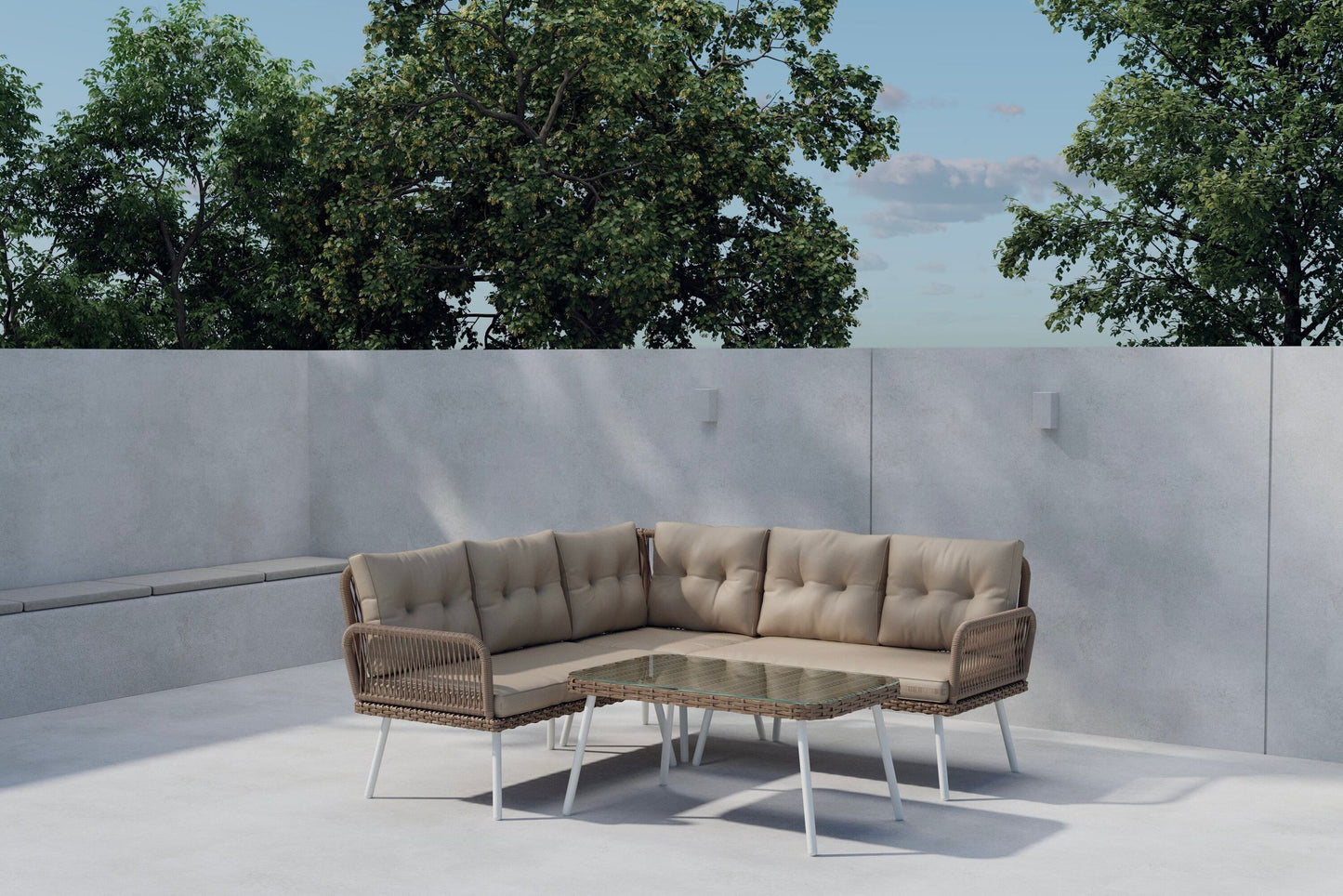 Ibiza hjørnesofasæt – Naturflet/Beige