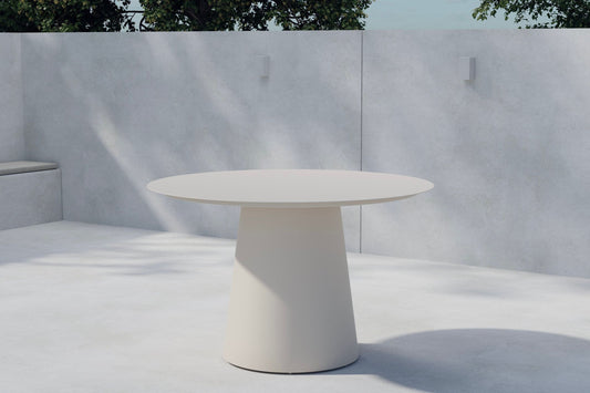 Lanzo spisebord Ø120 cm – Beige aluminium
