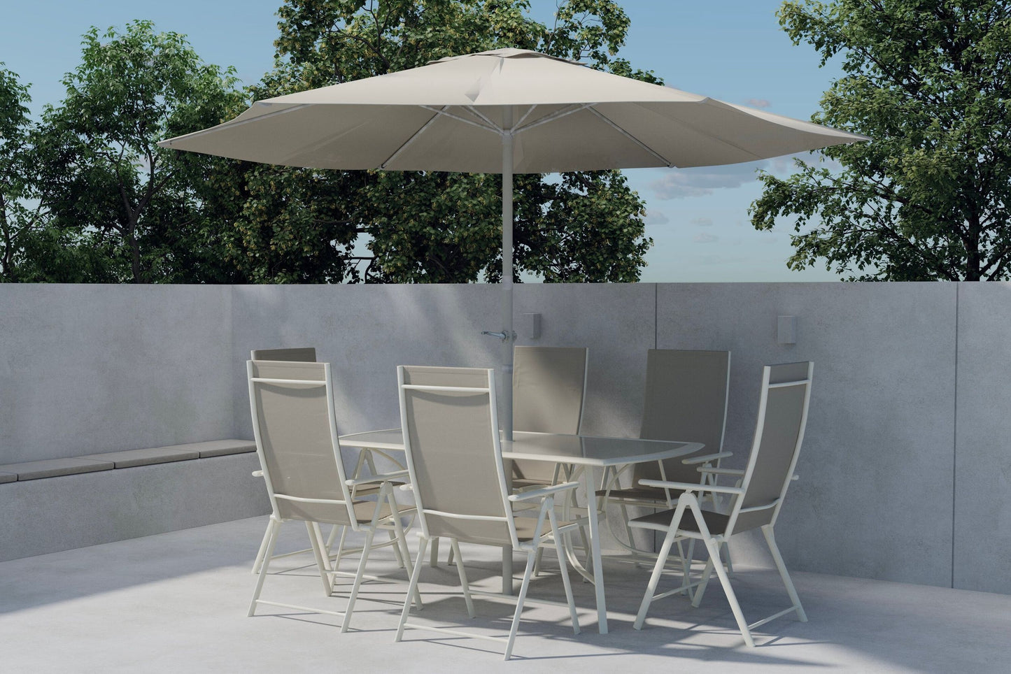 Brekki havesæt inkl. parasol – Beige