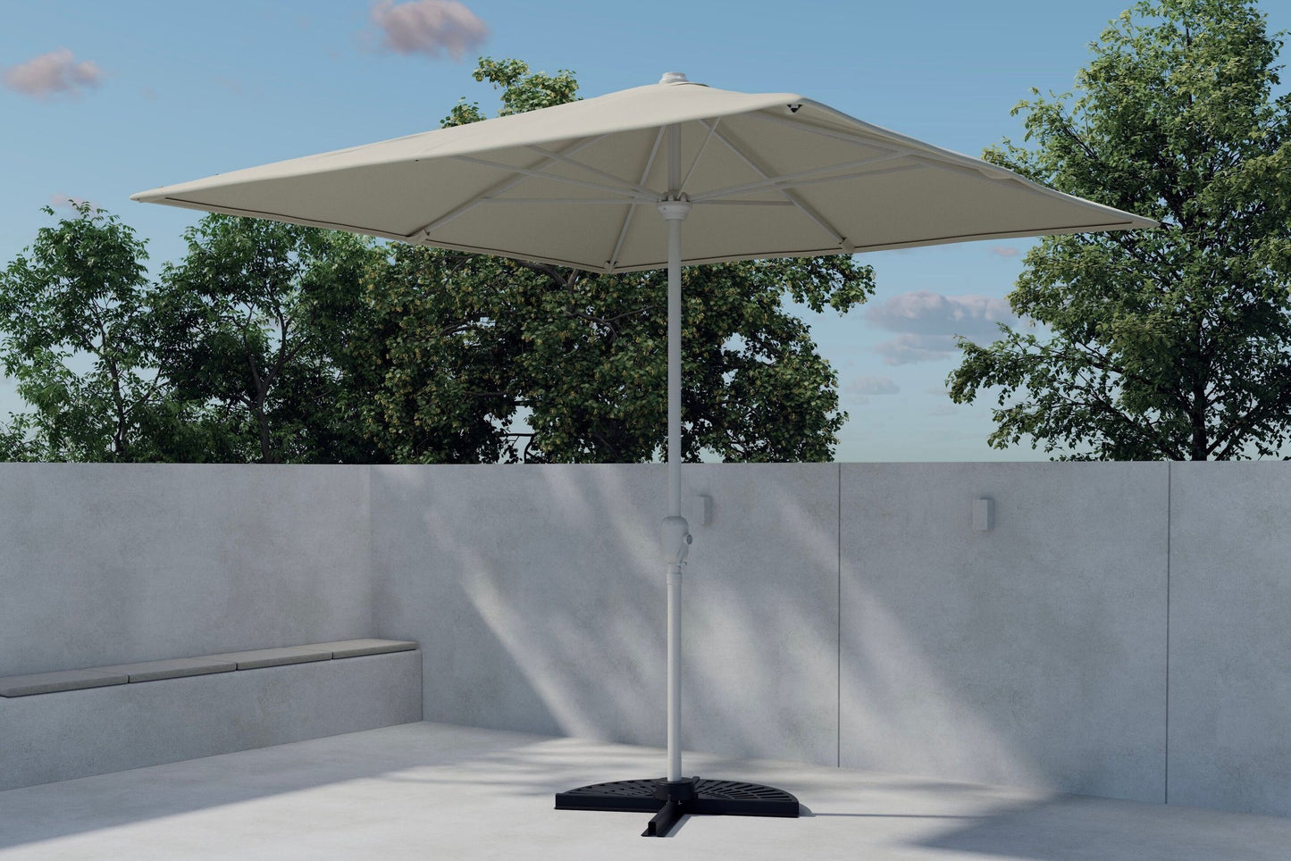 Leeds parasol 293×264×293 cm – Beige/Sølv