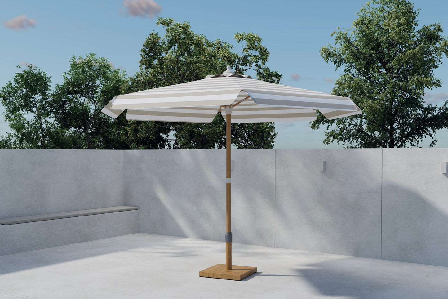 Cerox parasol 270 cm – Beige/Hvid