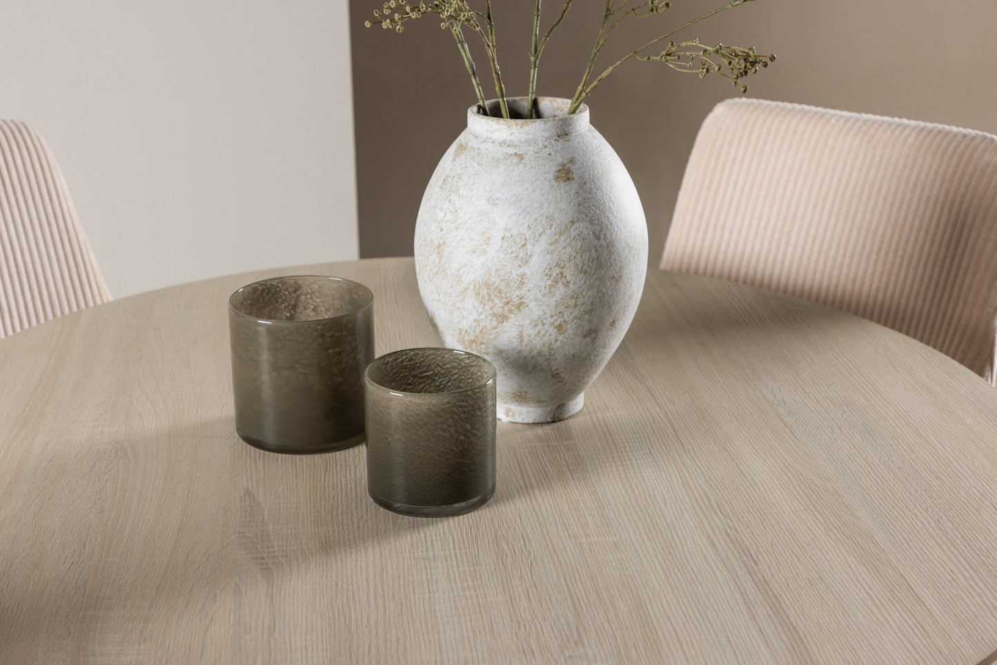 Plaza spisebordssæt m. Leone spisebordsstole (beige)