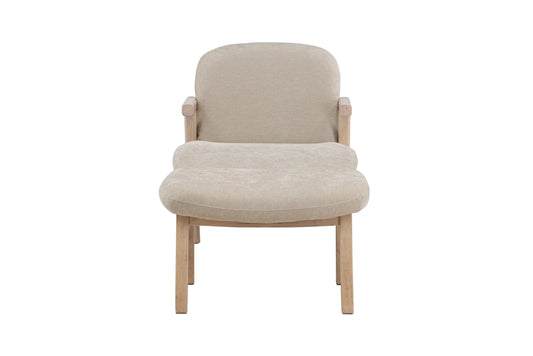 Rile Lænestol med Skammel – Whitewash / Beige