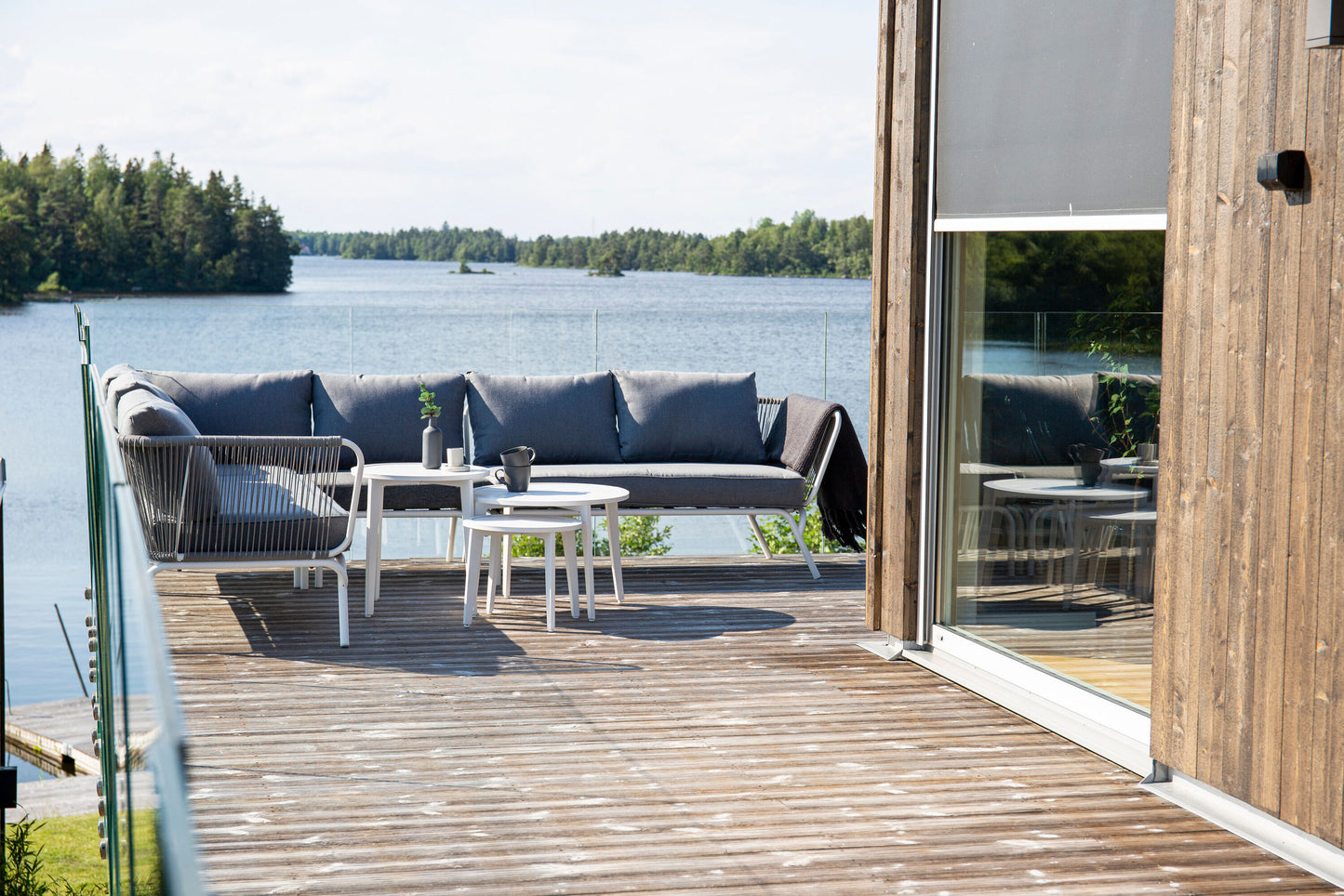 Roxo hjørnesofa – Hvid/Grå