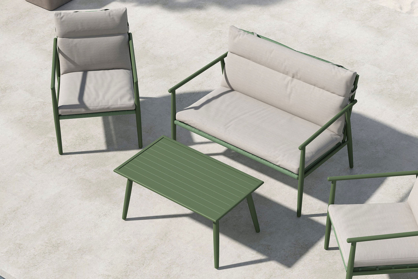 Mazzaro sofasæt – Grøn/Beige