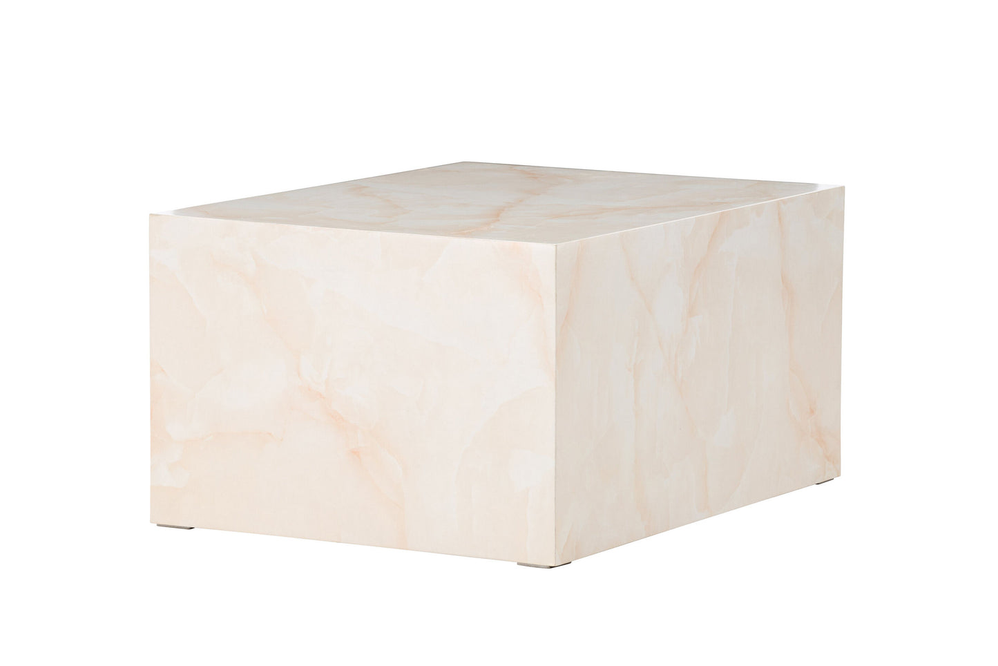 York Low Sofa Table - Light Yellow / Marble Look MDF