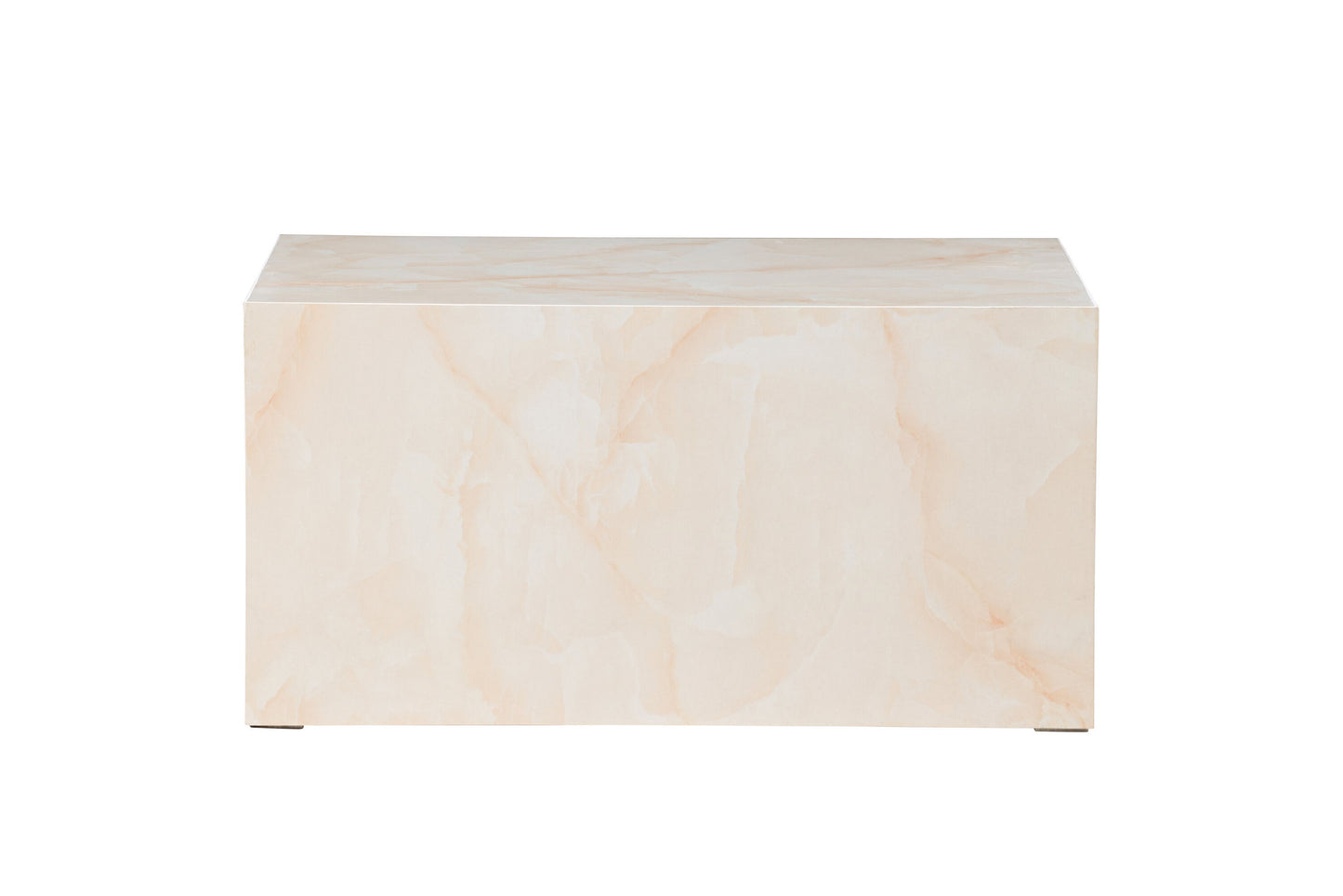 York Low Sofa Table - Light Yellow / Marble Look MDF