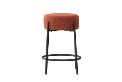 Tucson barstol – Sorte ben / rustfarvet bouclé