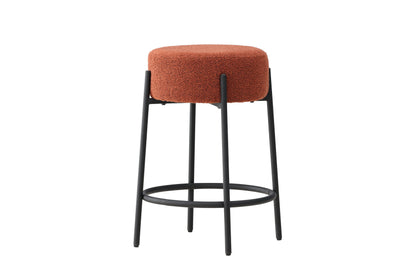 Tucson barstol – Sorte ben / rustfarvet bouclé