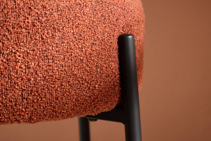 Tucson barstol – Sorte ben / rustfarvet bouclé
