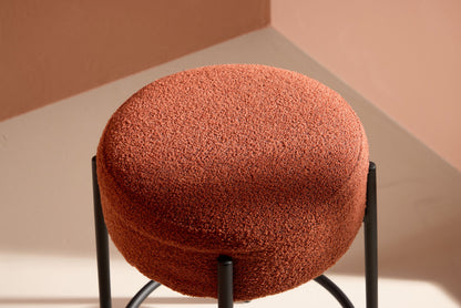Tucson barstol – Sorte ben / rustfarvet bouclé