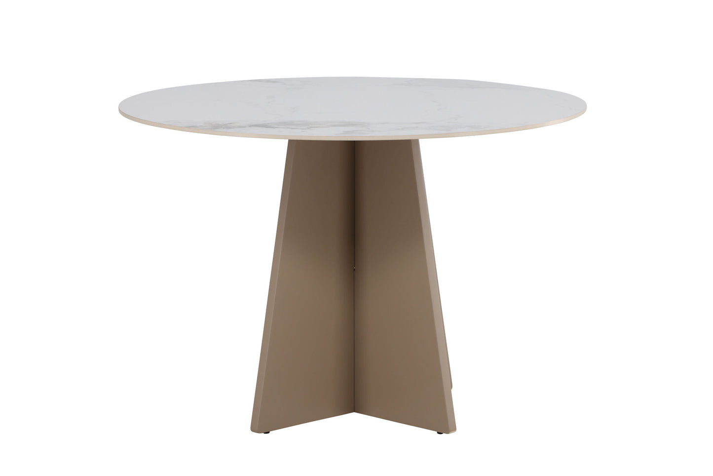 Bootcut rundt spisebord Ø110 cm – Beige stenlook