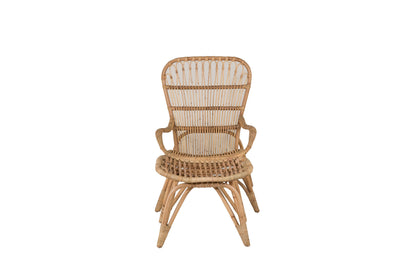 Ella loungestol med puf – Rattan/Offwhite