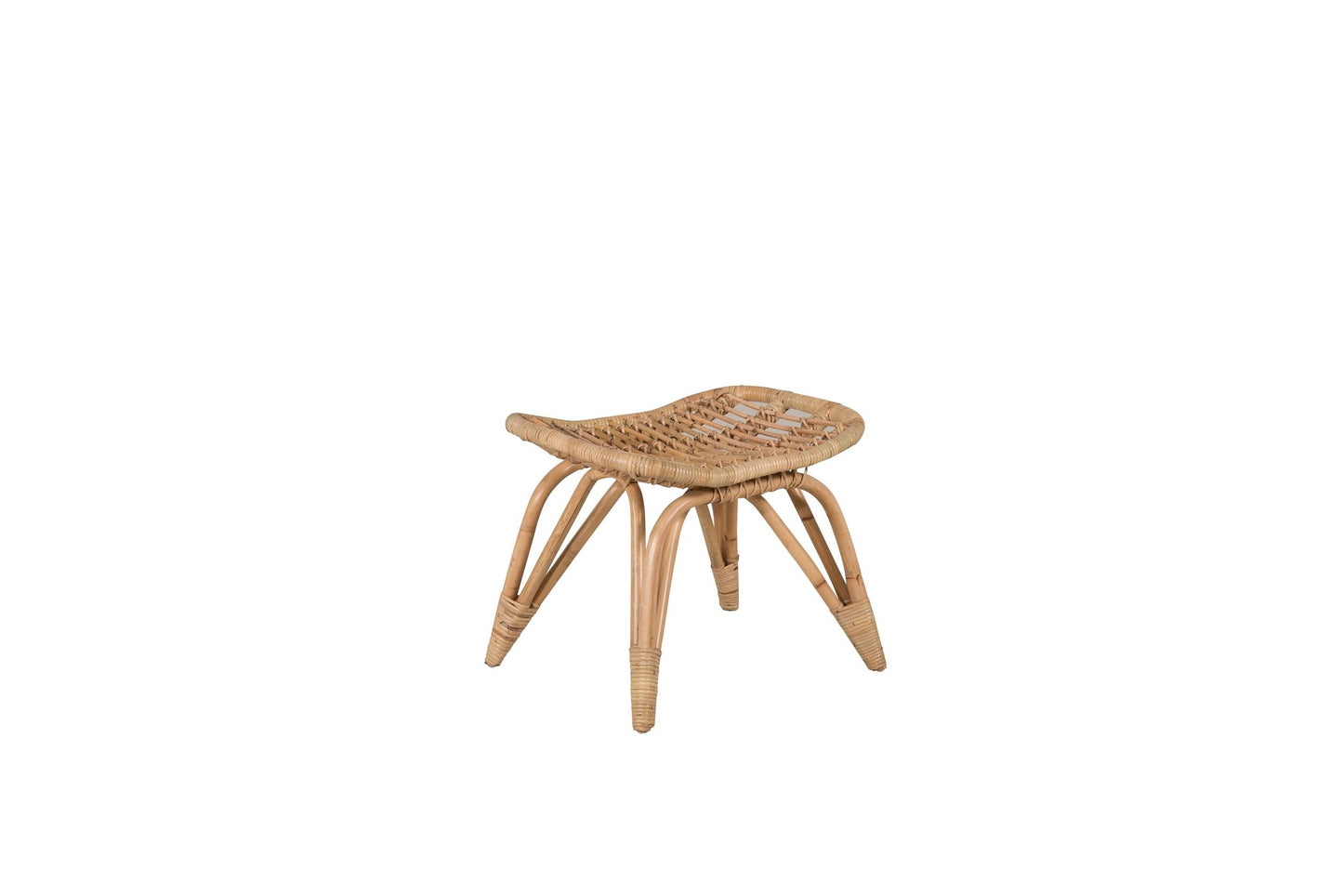 Ella loungestol med puf – Rattan/Offwhite