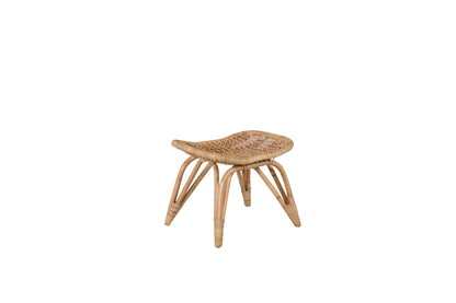 Ella loungestol med puf – Rattan/Offwhite