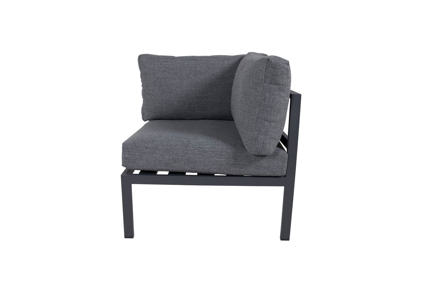 Copacabana hjørnemodul til loungesofa – Sort aluminium/Grå hynder