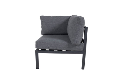 Copacabana hjørnemodul til loungesofa – Sort aluminium/Grå hynder