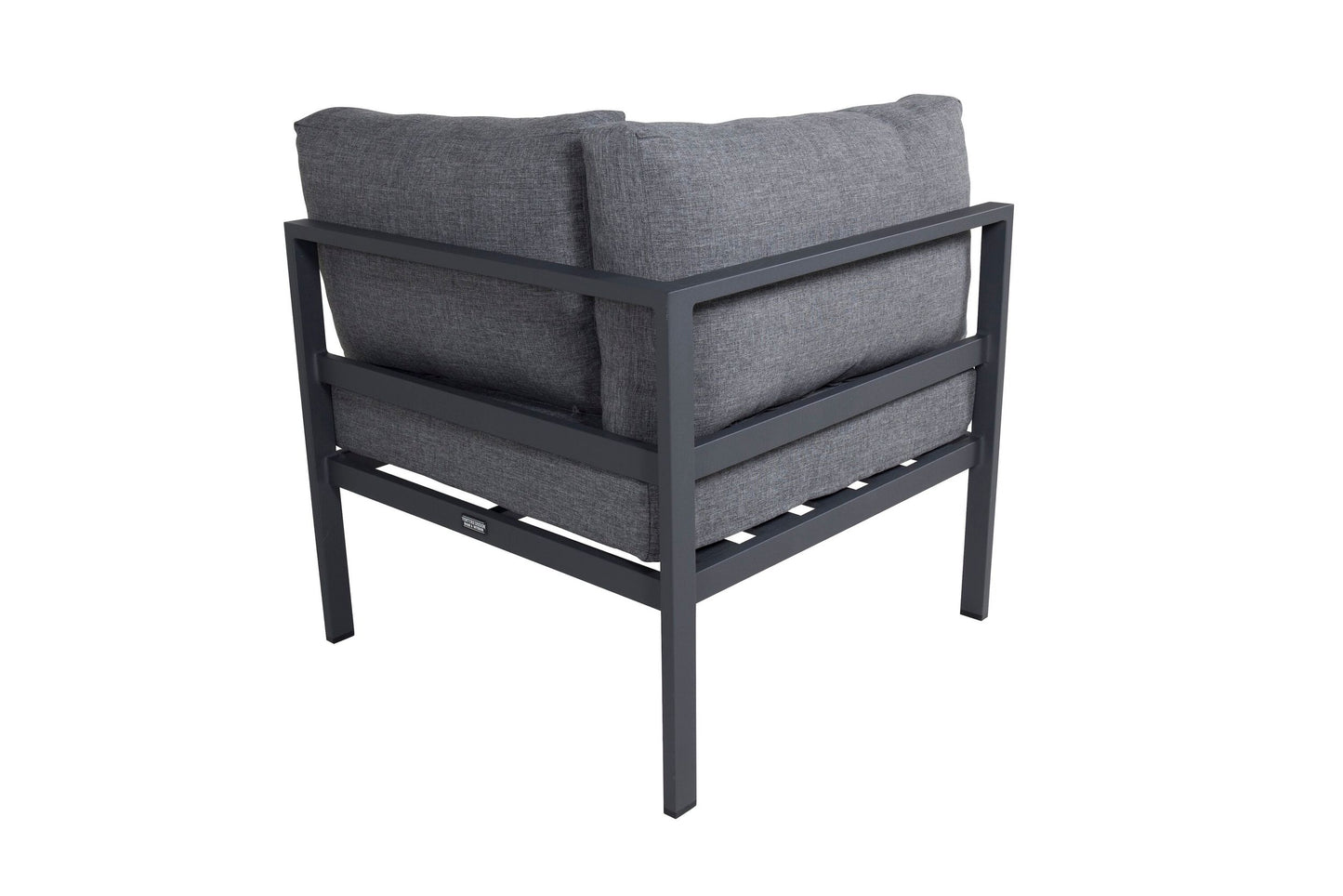 Copacabana hjørnemodul til loungesofa – Sort aluminium/Grå hynder