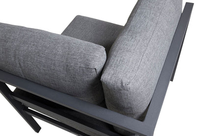 Copacabana hjørnemodul til loungesofa – Sort aluminium/Grå hynder