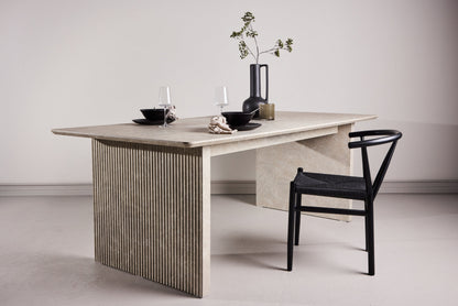 Vail spisebord 100×200 cm – Beige marmorlok