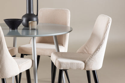 Plaza spisebordssæt m. Leone spisebordsstole (beige)