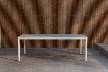 Lino spisebord 220×100 cm – Beige/Keramisk glas