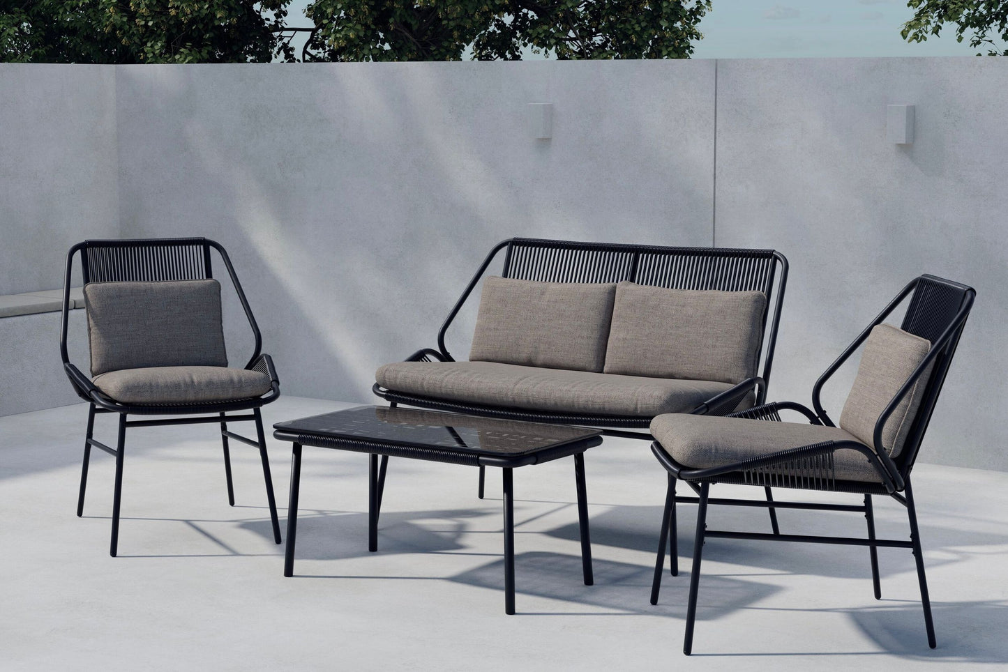 Zakynthos sofasæt – Sort/Brun