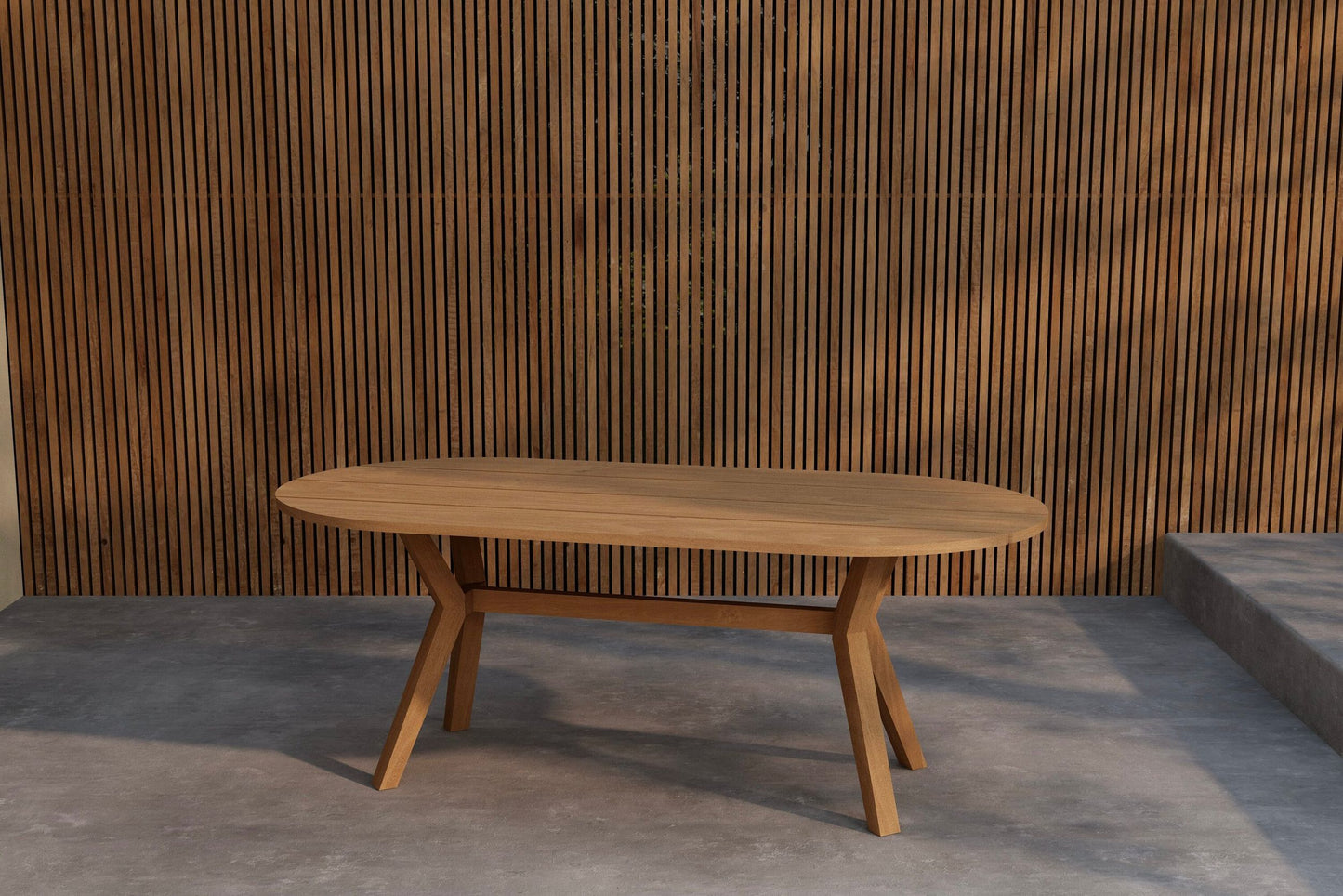 Kenya ovalt spisebord 200×100 cm – Naturteak