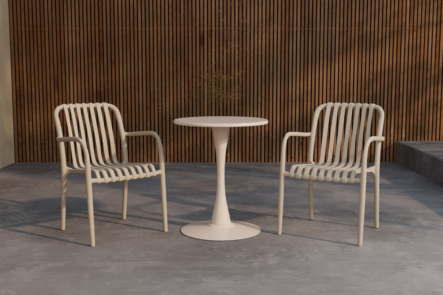 Limnos cafésæt Ø60×70 cm – Beige