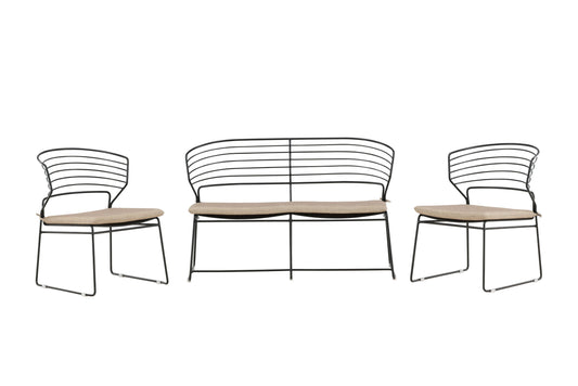 Milano loungesæt – Sort/Sand