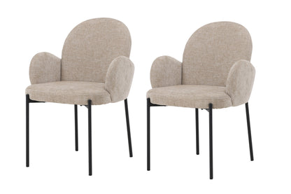 Blom Spisebordsstole (2 stk.) – Sort / Beige