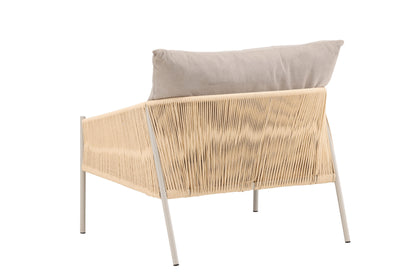 Louie loungestol – Beige stålstel / beige stof