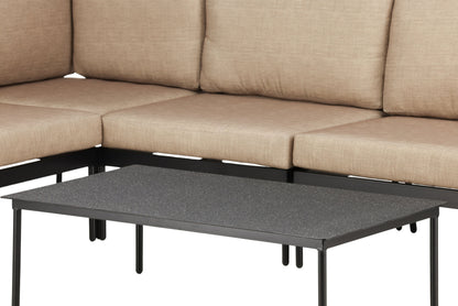Pehnna hjørne-loungesæt – Sort/Sand