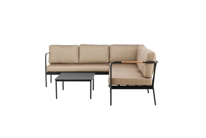 Pehnna hjørne-loungesæt – Sort/Sand