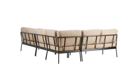 Pehnna hjørne-loungesæt – Sort/Sand