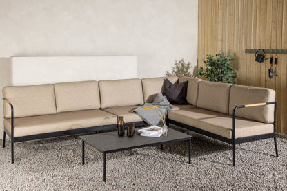 Pehnna hjørne-loungesæt – Sort/Sand