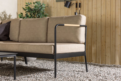 Pehnna hjørne-loungesæt – Sort/Sand