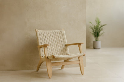 Lazy lænestol – Whitewash/Beige