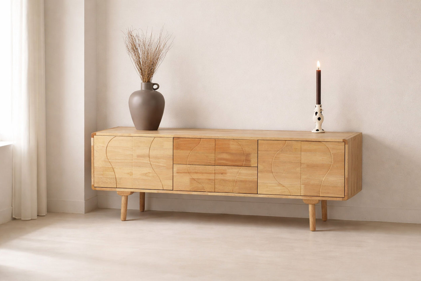 Skärhamn skab 180×45×65 cm – Naturgummitræ