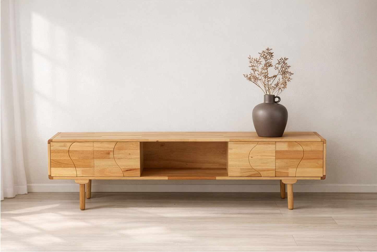 Skärhamn TV-møbel 200×45×55 cm – Naturgummitræ