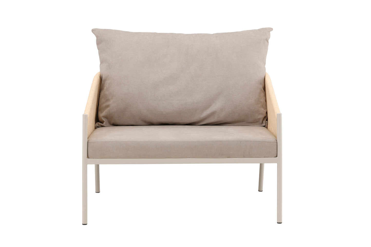 Louie loungestol – Beige stålstel / beige stof
