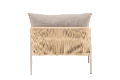 Louie loungestol – Beige stålstel / beige stof
