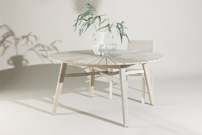 Rives Havebord Ø150 cm – Hvid & Grå