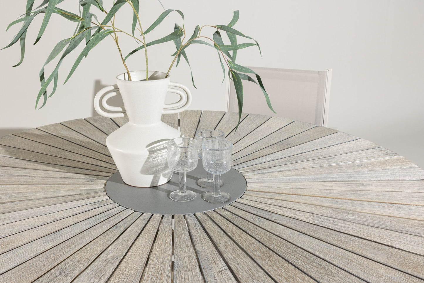 Rives Havebord Ø150 cm – Hvid & Grå